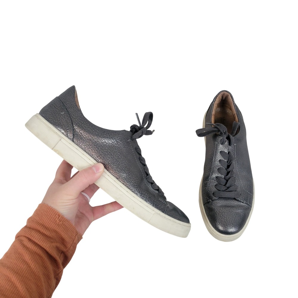 Frye Ivy Low Lace Pewter Sneakers Gray Size 8M Tennis Shoes